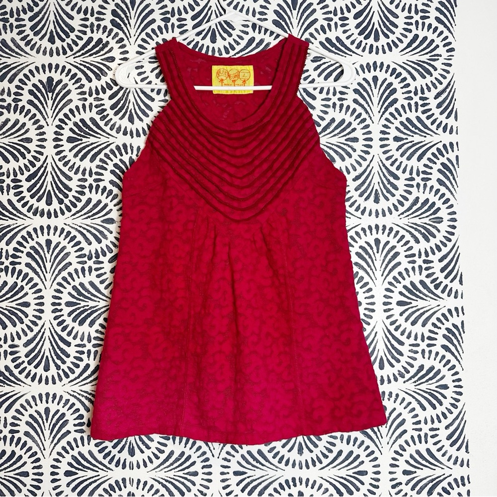 Free People Raspberry Magenta Lace Stretch Tank Top - Picture 3 of 11